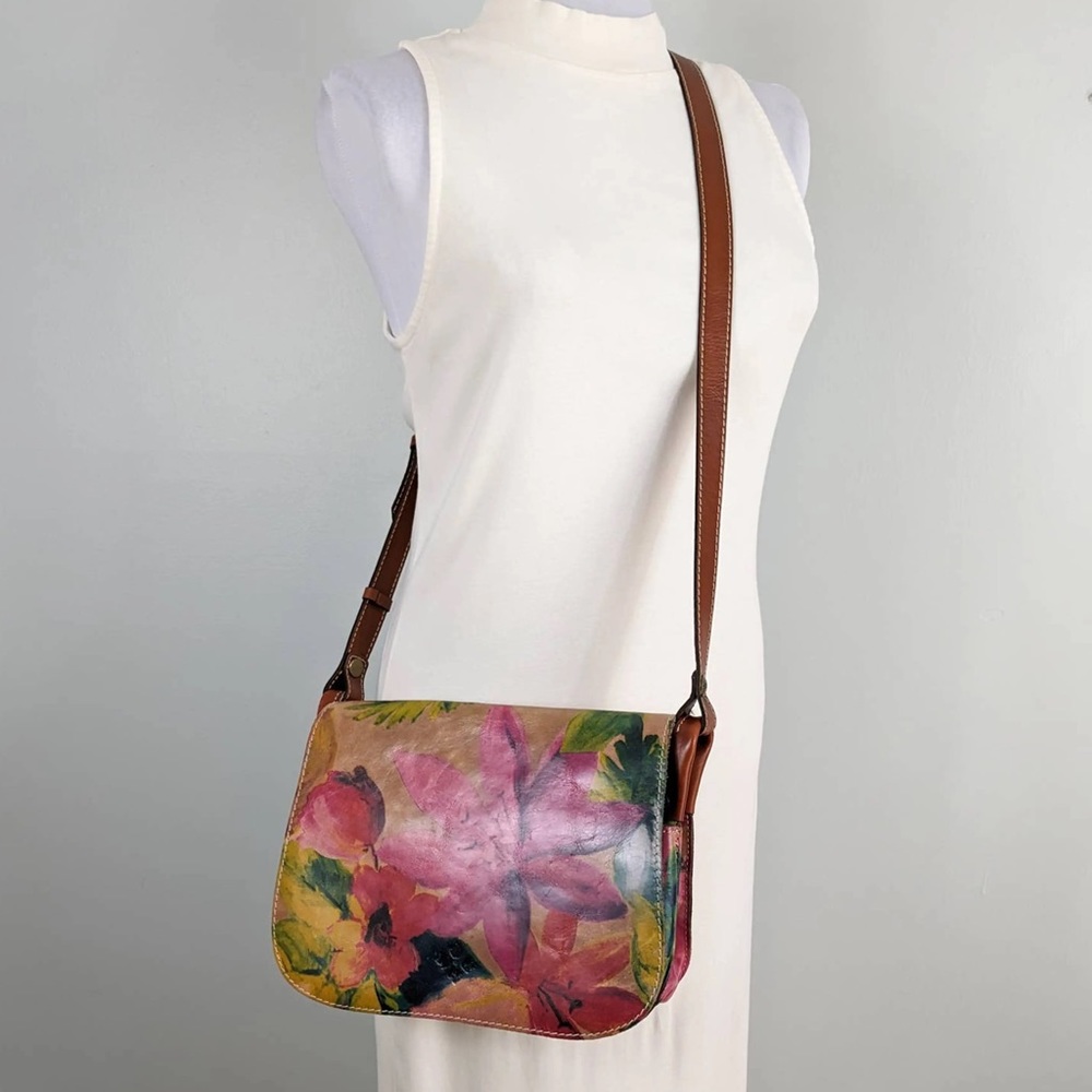Patricia Nash Floral Leather Crossbody Purse